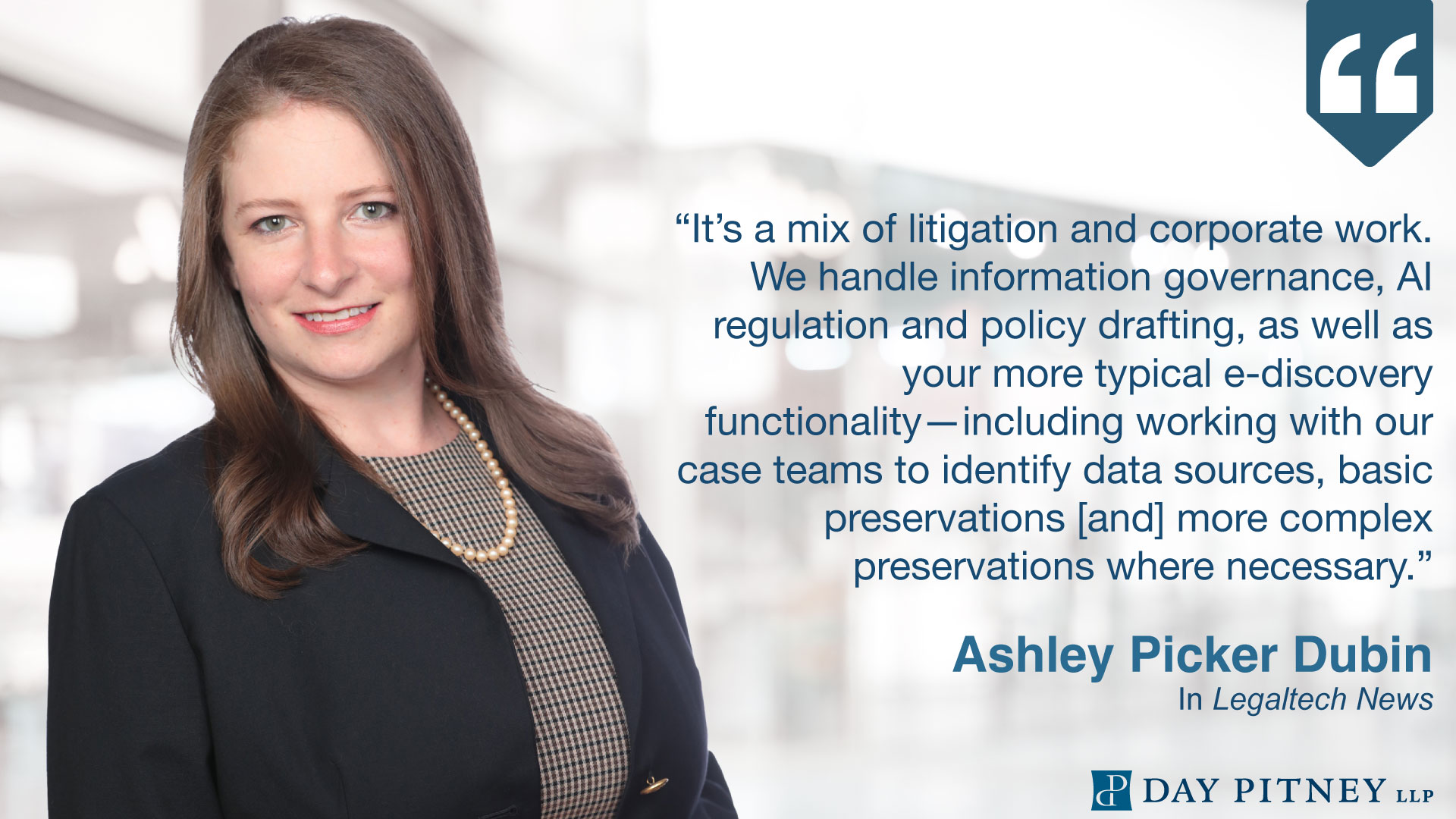 Ashley Picker Dubin Featured in Legaltech News Q&A | Day Pitney